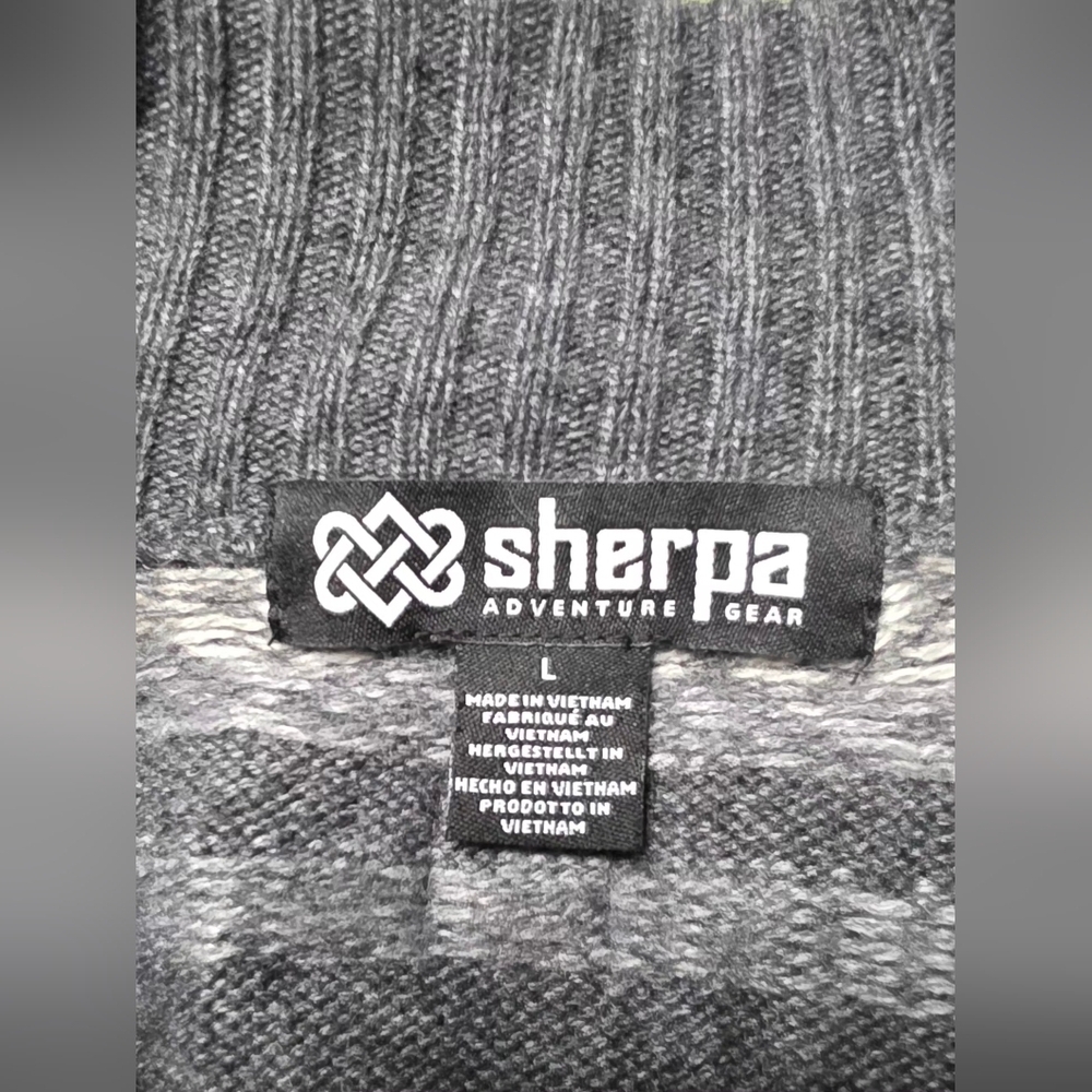 Sherpa Adventure Gear Paro Gray And White Full Zip Sweater Size Large - Picture 3 of 6
